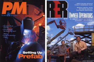 PM magazine, welder and cover of RER magazine